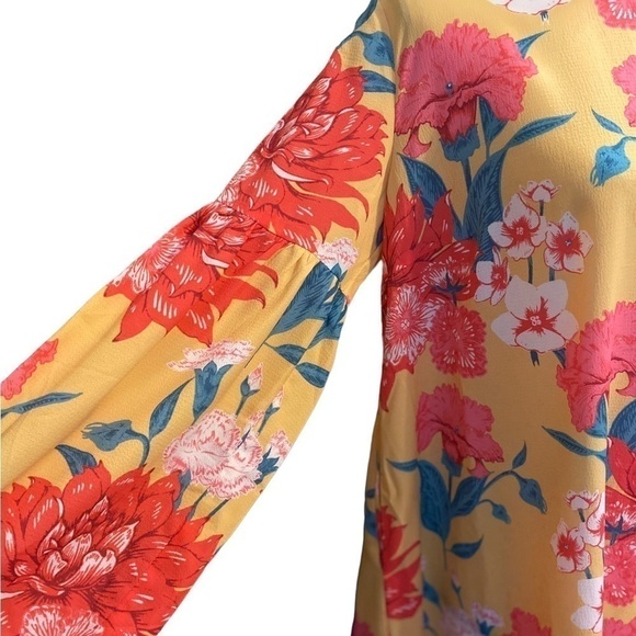 UMGEE Dress Size Small Oversized Floral Dress With Balloon Sleeves MIDI … - Picture 2 of 14